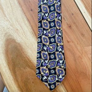 The Walt Disney Store Purple Gold Vintage Silk Tie